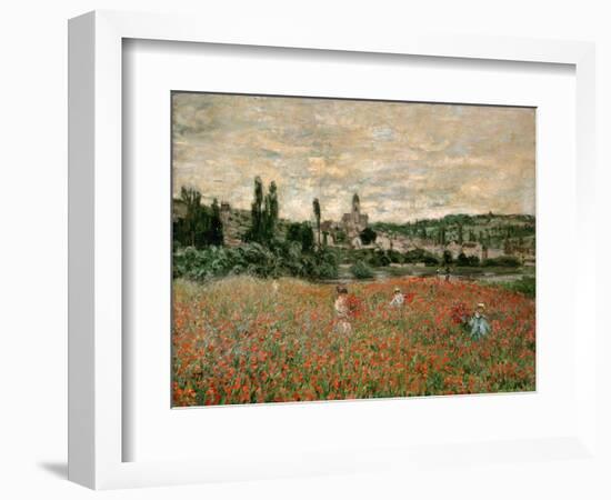 Mohnfeld Bei Vetheuil. Ca.1880-Claude Monet-Framed Giclee Print