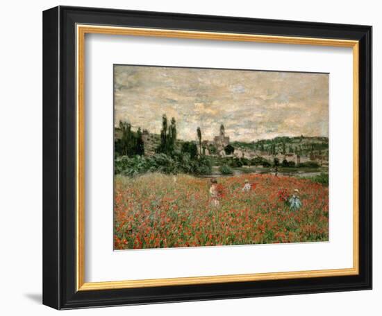 Mohnfeld Bei Vetheuil. Ca.1880-Claude Monet-Framed Giclee Print