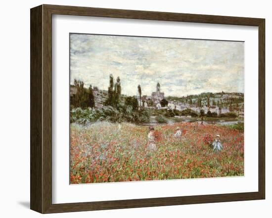 Mohnfeld bei Vetheuil. Ca.1880-Claude Monet-Framed Giclee Print