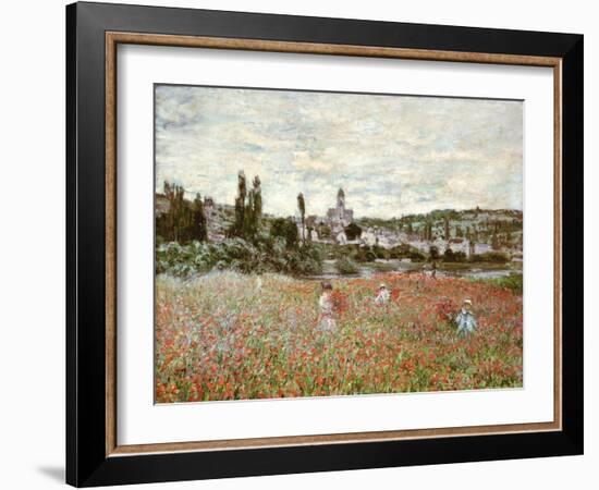 Mohnfeld bei Vetheuil. Ca.1880-Claude Monet-Framed Giclee Print