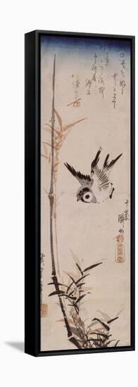 Moineau et roseau-Ando Hiroshige-Framed Premier Image Canvas