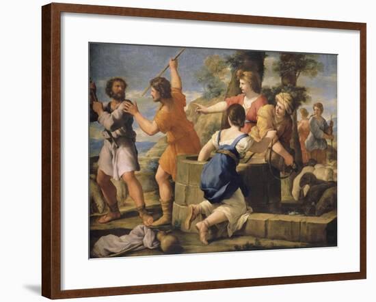 Moïse et les filles de Jethro-Giovanni Francesco Romanelli-Framed Giclee Print