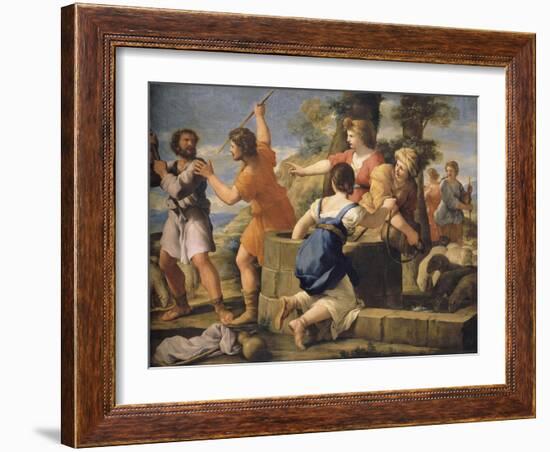 Moïse et les filles de Jethro-Giovanni Francesco Romanelli-Framed Giclee Print