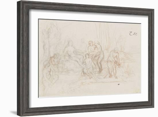 Moïse sauvé des eaux-Charles Le Brun-Framed Giclee Print