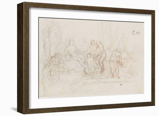 Moïse sauvé des eaux-Charles Le Brun-Framed Giclee Print