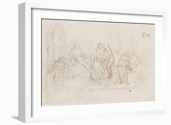 Moïse sauvé des eaux-Charles Le Brun-Framed Giclee Print