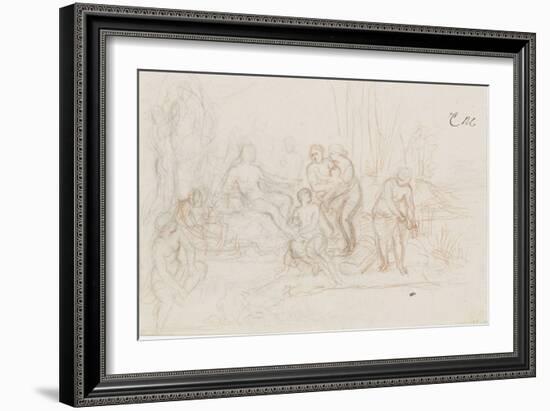 Moïse sauvé des eaux-Charles Le Brun-Framed Giclee Print