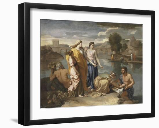 Moïse sauvé des eaux-Nicolas Poussin-Framed Giclee Print