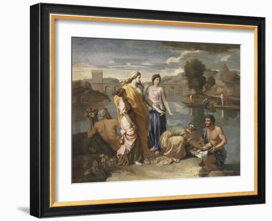 Moïse sauvé des eaux-Nicolas Poussin-Framed Giclee Print