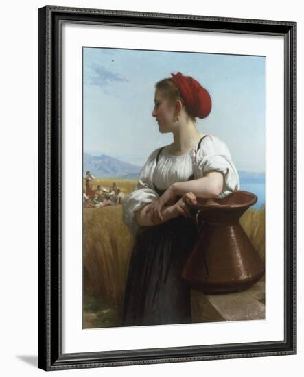 Moissoneuse' or 'L'Italienne a la Fontaine', 1868-William Adolphe Bouguereau-Framed Giclee Print