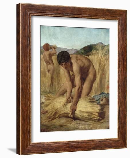 Moissonneurs dans la campagne romaine-Jules Elie Delaunay-Framed Giclee Print