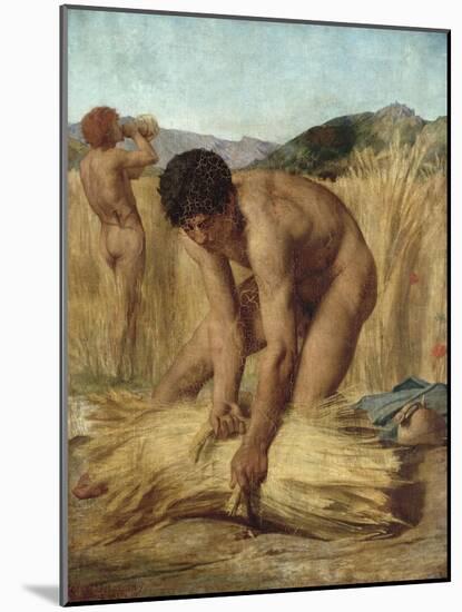 Moissonneurs dans la campagne romaine-Jules Elie Delaunay-Mounted Giclee Print