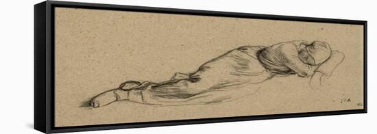 Moissonneuse endormie, ?ndue de droite ?auche-Jean-François Millet-Framed Premier Image Canvas