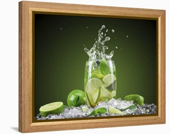 Mojito Cocktail With Splash And Ice-Jag_cz-Framed Premier Image Canvas
