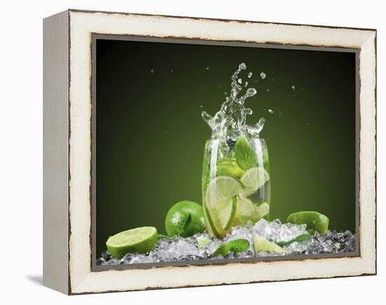 Mojito Cocktail With Splash And Ice-Jag_cz-Framed Premier Image Canvas