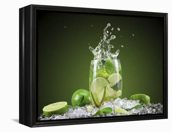 Mojito Cocktail With Splash And Ice-Jag_cz-Framed Premier Image Canvas