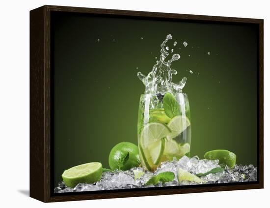 Mojito Cocktail With Splash And Ice-Jag_cz-Framed Premier Image Canvas