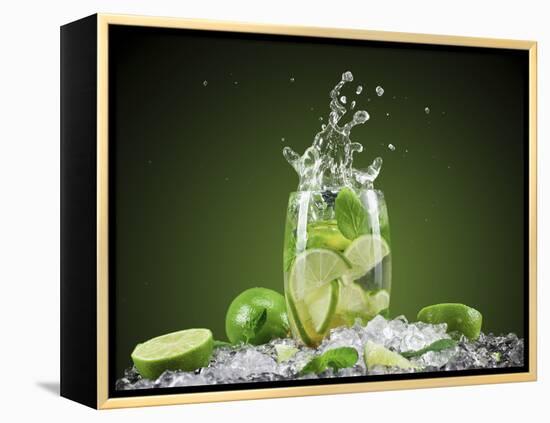 Mojito Cocktail With Splash And Ice-Jag_cz-Framed Premier Image Canvas