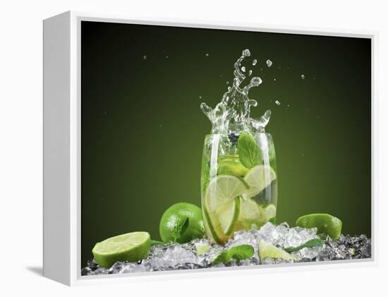 Mojito Cocktail With Splash And Ice-Jag_cz-Framed Premier Image Canvas