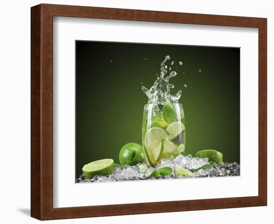 Mojito Cocktail With Splash And Ice-Jag_cz-Framed Photographic Print