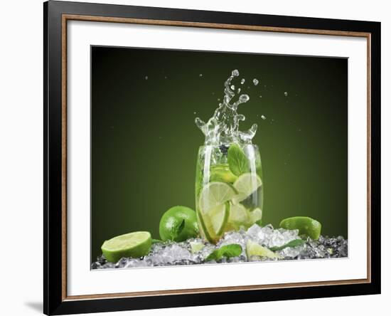 Mojito Cocktail With Splash And Ice-Jag_cz-Framed Photographic Print