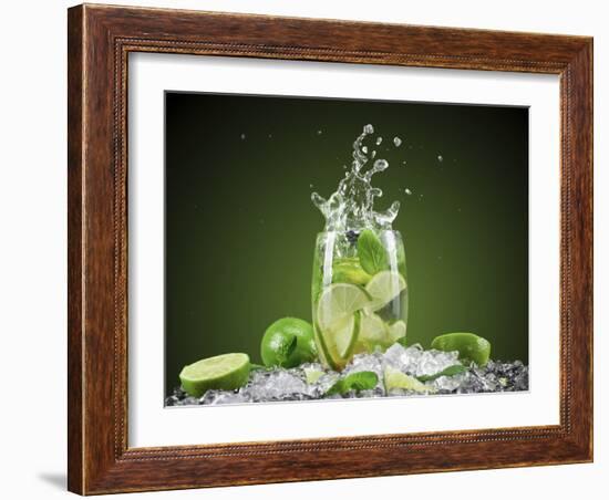 Mojito Cocktail With Splash And Ice-Jag_cz-Framed Photographic Print