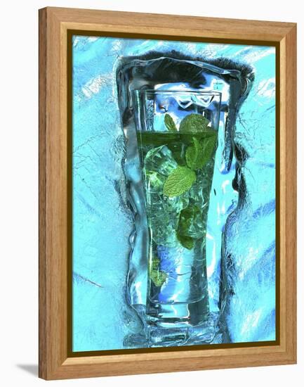 Mojito with Fresh Mint Surrounded by Ice-Michael Meisen-Framed Premier Image Canvas