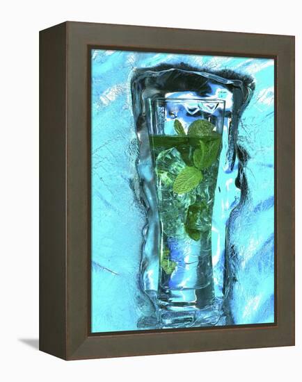 Mojito with Fresh Mint Surrounded by Ice-Michael Meisen-Framed Premier Image Canvas