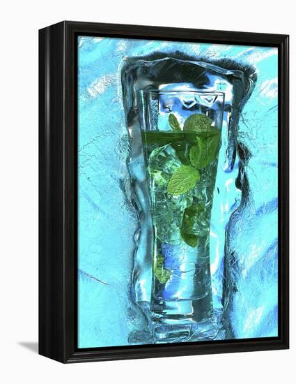 Mojito with Fresh Mint Surrounded by Ice-Michael Meisen-Framed Premier Image Canvas