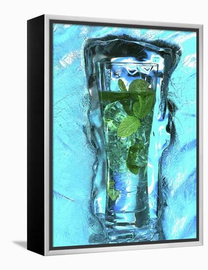 Mojito with Fresh Mint Surrounded by Ice-Michael Meisen-Framed Premier Image Canvas