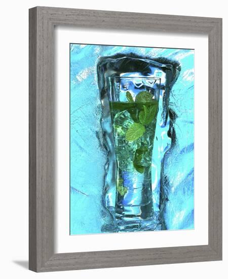 Mojito with Fresh Mint Surrounded by Ice-Michael Meisen-Framed Photographic Print