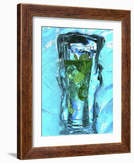 Mojito with Fresh Mint Surrounded by Ice-Michael Meisen-Framed Photographic Print