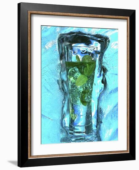 Mojito with Fresh Mint Surrounded by Ice-Michael Meisen-Framed Photographic Print