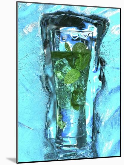 Mojito with Fresh Mint Surrounded by Ice-Michael Meisen-Mounted Photographic Print