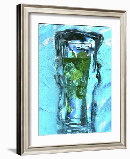 Mojito with Fresh Mint Surrounded by Ice-Michael Meisen-Framed Photographic Print