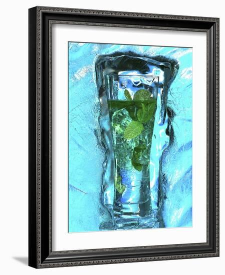 Mojito with Fresh Mint Surrounded by Ice-Michael Meisen-Framed Photographic Print