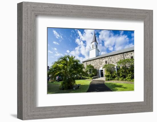 Mokuaikaua Church, Kailua-Kona, Big Island, Hawaii, United States of America, Pacific-Michael-Framed Photographic Print