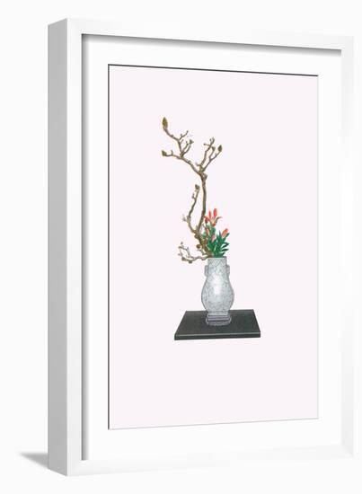 Mokuren & Yuri (Magnolia And Lily) In Kenryu-Josiah Conder-Framed Art Print