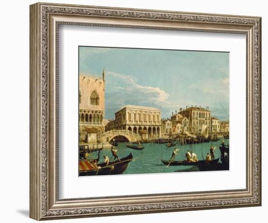 Mole Und Riva Degli Schiavoni as Seen from Bacino Di S.Marco-Canaletto-Framed Giclee Print