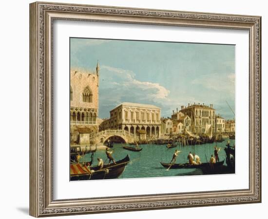 Mole Und Riva Degli Schiavoni as Seen from Bacino Di S.Marco-Canaletto-Framed Giclee Print