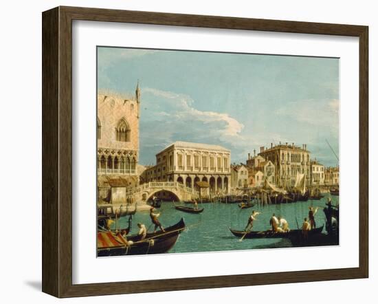 Mole Und Riva Degli Schiavoni as Seen from Bacino Di S.Marco-Canaletto-Framed Giclee Print