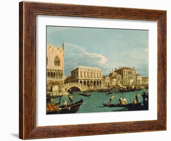 Mole Und Riva Degli Schiavoni as Seen from Bacino Di S.Marco-Canaletto-Framed Giclee Print