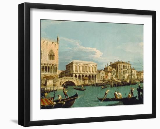 Mole Und Riva Degli Schiavoni as Seen from Bacino Di S.Marco-Canaletto-Framed Giclee Print