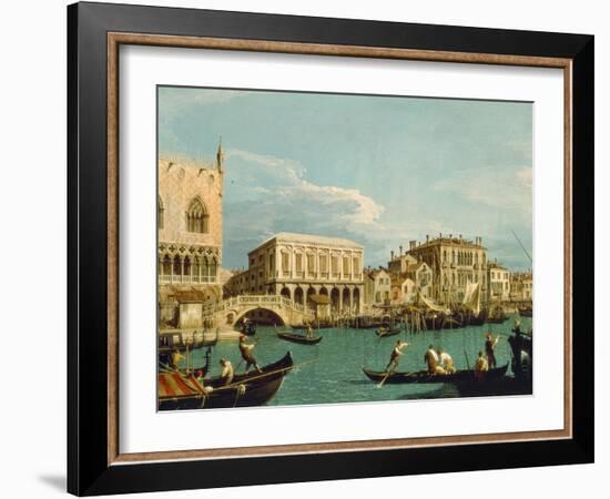 Mole Und Riva Degli Schiavoni as Seen from Bacino Di S.Marco-Canaletto-Framed Giclee Print