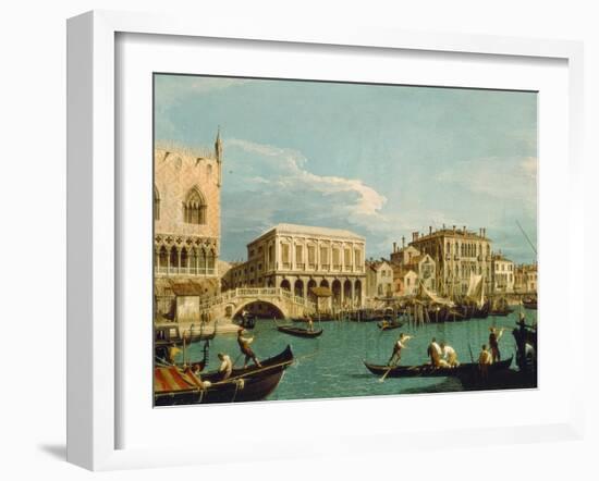 Mole Und Riva Degli Schiavoni as Seen from Bacino Di S.Marco-Canaletto-Framed Giclee Print