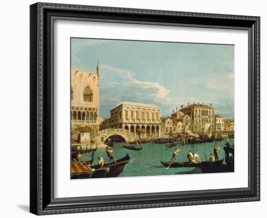 Mole Und Riva Degli Schiavoni as Seen from Bacino Di S.Marco-Canaletto-Framed Giclee Print