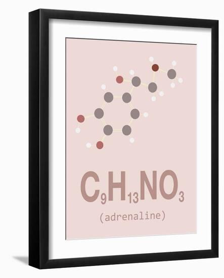 Molecule adrenaline-Molekylen.dk-Framed Art Print