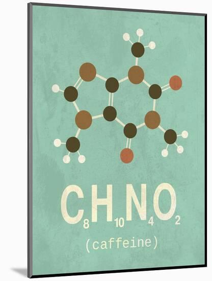 Molecule Caffeine-TypeLike-Mounted Art Print