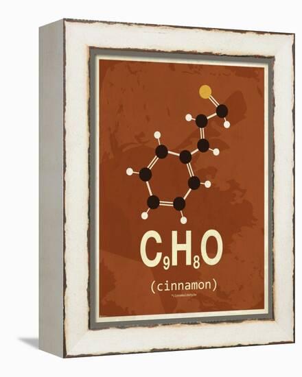 Molecule Cinnamon-null-Framed Stretched Canvas