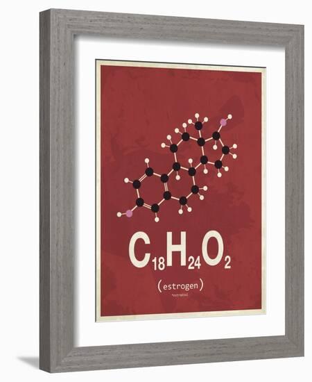 Molecule Estrogene-null-Framed Art Print